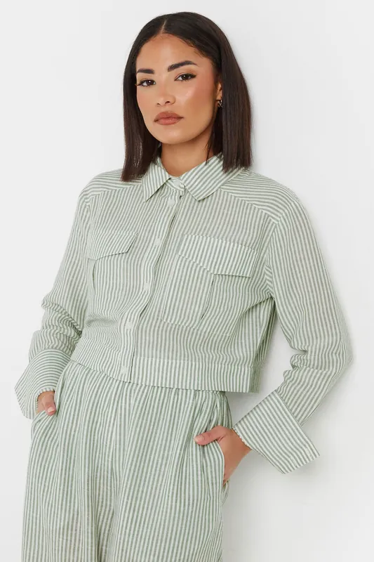 Petite Linen Stripe Shirt - PixieGirl