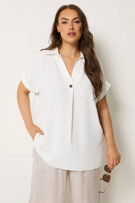 Button Half Placket Blouse - Yours