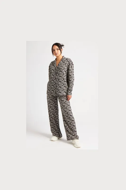 Stencil Floral Wide Leg Trouser Co-Ord