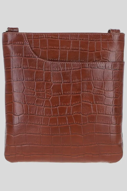 Curve Zip Top Leather Cross Body Bag - Ashwood Leather