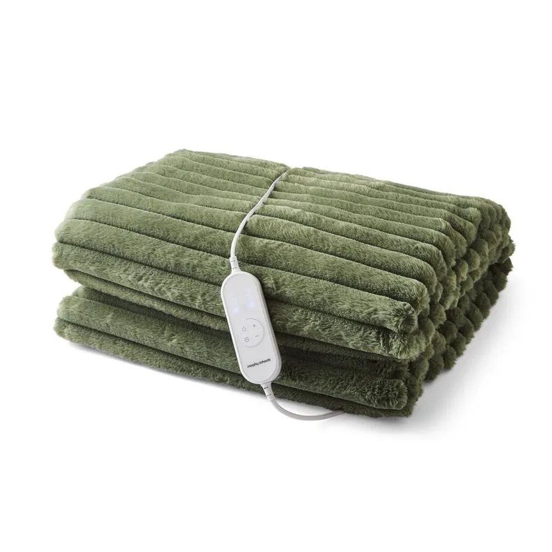 EverCosy Large Luxury Striped Fleece Electric Heated Throw - Morphy Richards