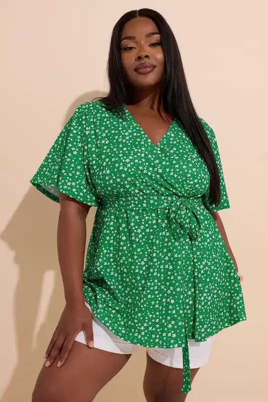 Ditsy Floral Wrap Top - Yours