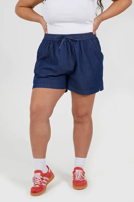 Curve Elasticated Chambray Shorts - Brave Soul