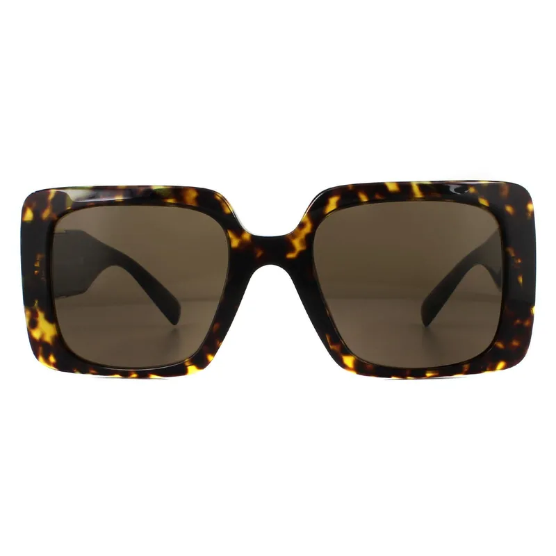 Square Havana Dark Brown Sunglasses - Versace