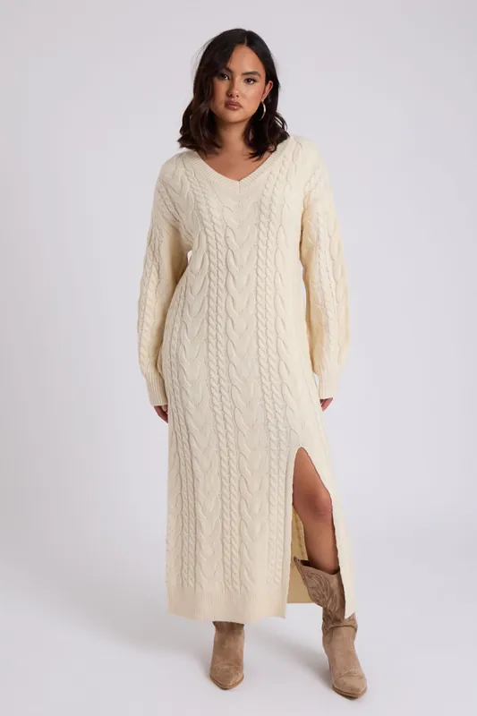 Midaxi V Neck Dress - Urban Bliss