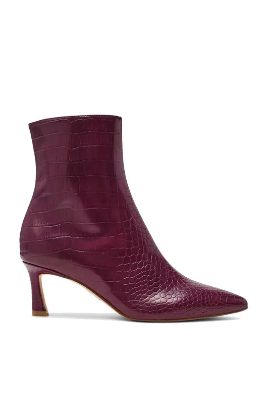 Lulah Ankle Boot Wine' Leather Boots - STEVE MADDEN