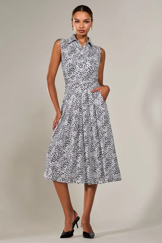 Button Sleeveless Midi Dress - Jolie Moi