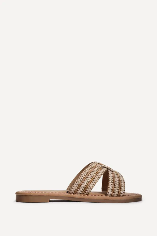 Solar Nude Flat Slider Sandals - Linzi