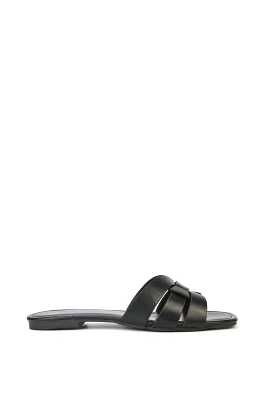Luci' Strappy Slider Sandals With Square Toe - XY London