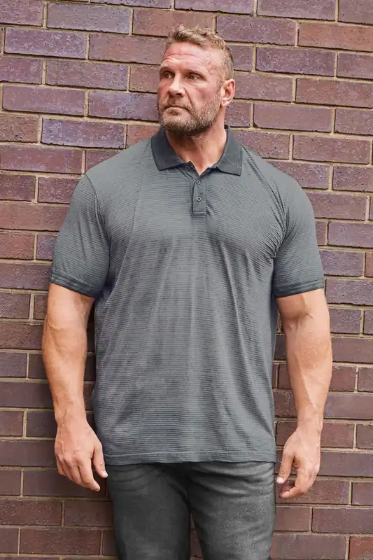 Striped Grey Polo Shirt - BadRhino