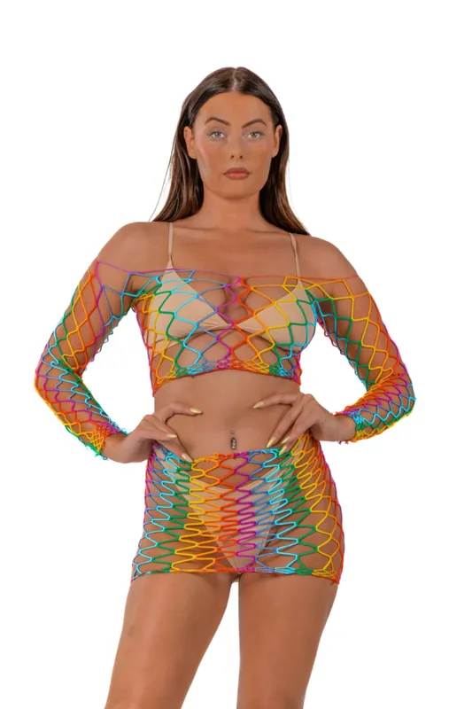 Rainbow Crop Top and Skirt Set - Loving Joy