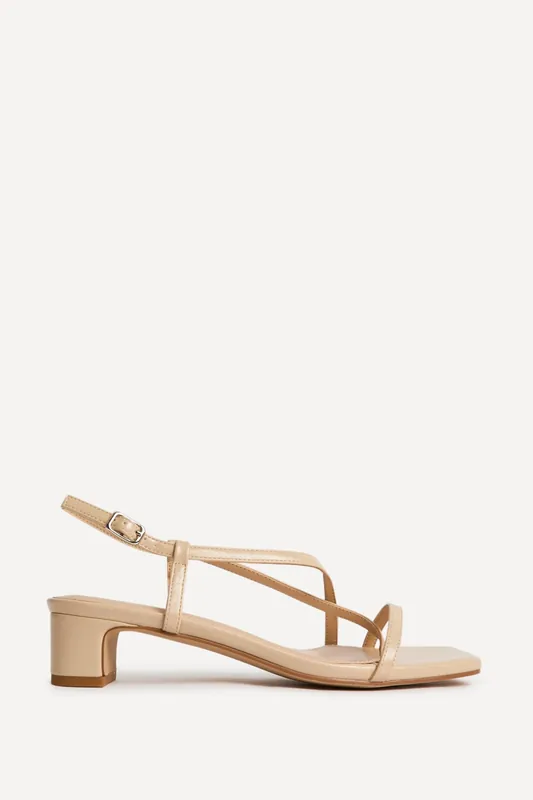 Arden Nude Faux Leather Block Heeled Sandals - Linzi