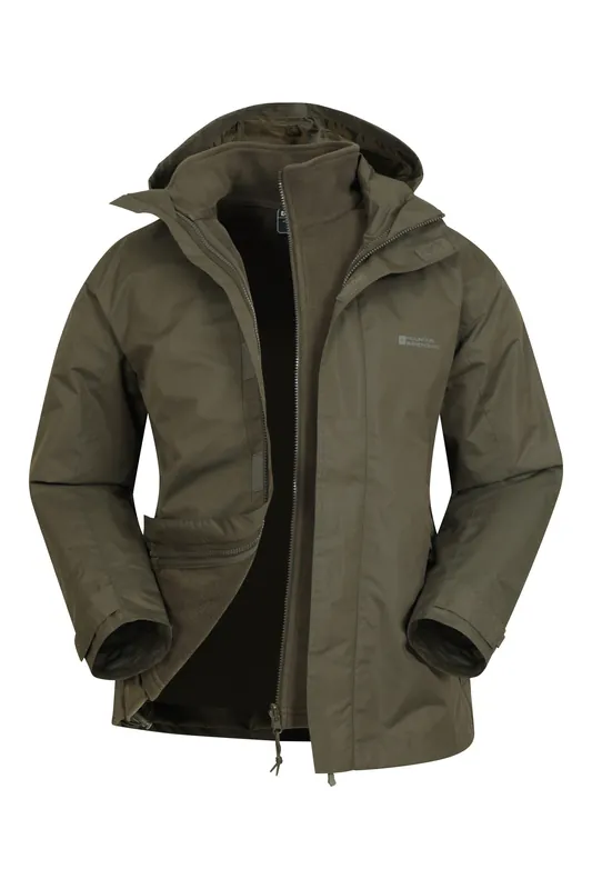 Fell 3 in 1 Water Resistant Jacket with Adjustable Hood - Mountain Warehouse