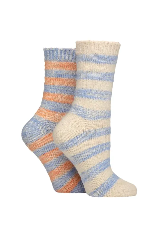Women's 2 Pair Soft Stripe Boot Socks - ELLE