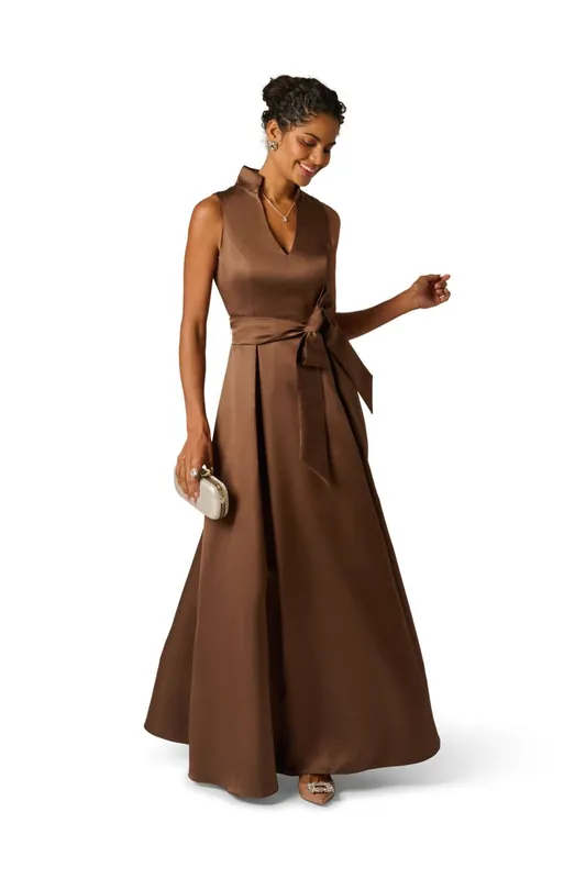 Mikado Tie Front Dress - Adrianna Papell