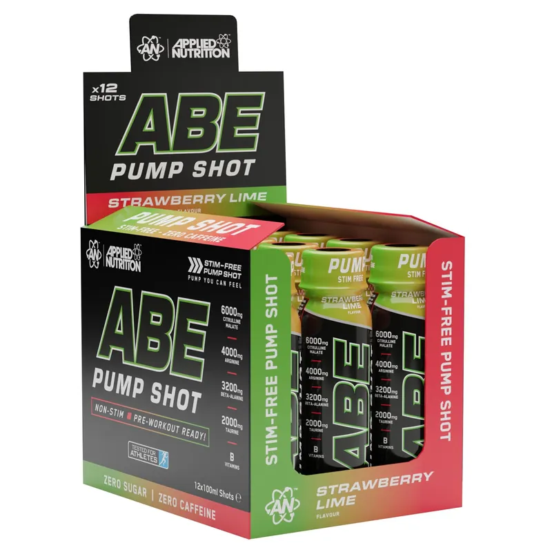 ABE Pump Pre Workout Zero Stim Shots - Citrus Twist - 12 Servings
