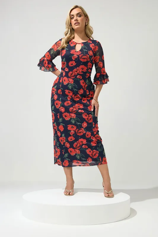 Floral Keyhole Maxi Dress - Yours