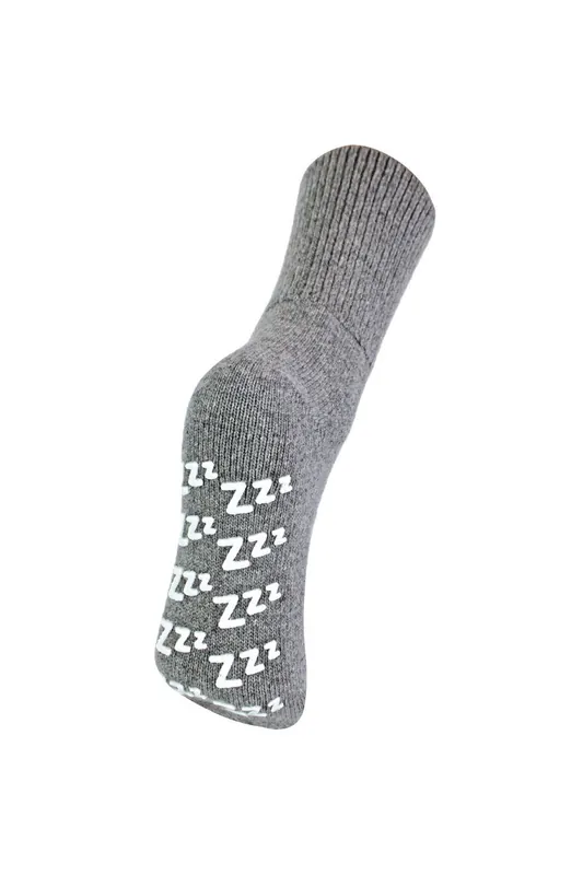 1 Pack Non Slip Cashmere Wool Slipper Bed Socks with Zzz Grips - Sock Snob