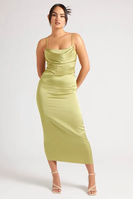 Belle Corset Midi Dress - Urban Bliss