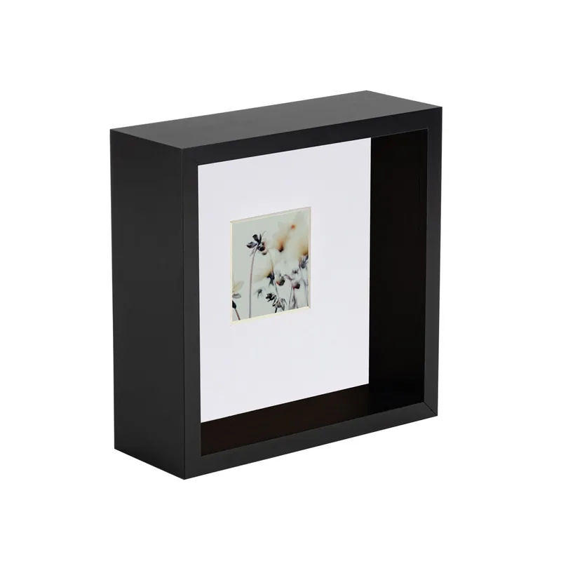 3D Deep Box Photo Frame - 6 x 6" with 2 x 2" Mount - White Mount