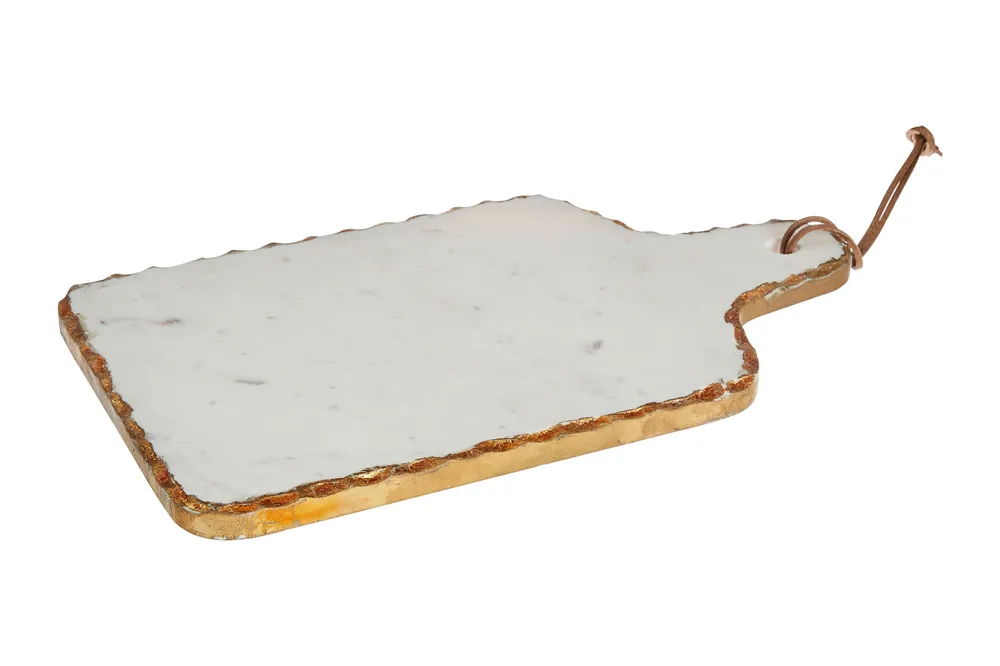 Empire White Marble And Gold Foil Serving Paddle Board - Orsina