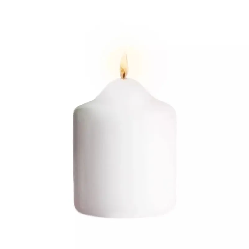 8cm Ivory Unscented Pillar Candle Long Burning - Marco Paul