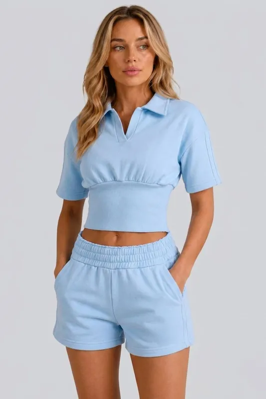 Polo Top and Shorts Co-ord - Short Sleeve - Two Piece Set