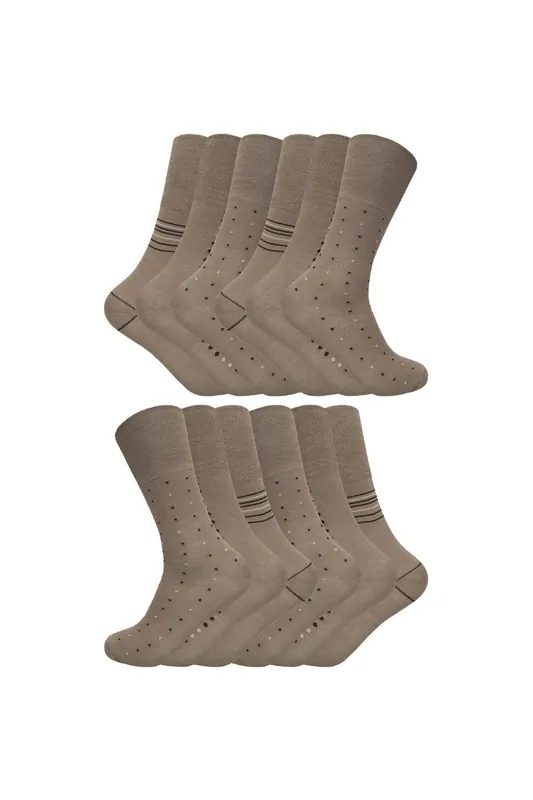 12 Pair Loose Fitting Soft Top Bamboo Diabetic Friendly Socks - Sock Snob