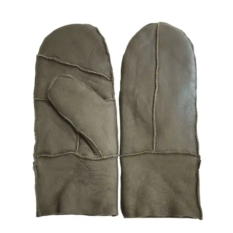 Sheepskin Mittens Leather Winter Gloves Shearling Wool Lining - TruClothing