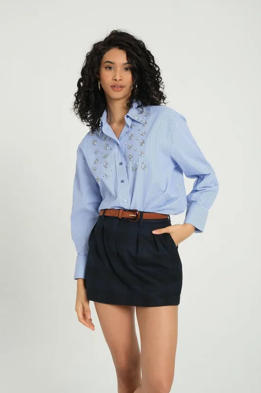 Striped Shirt with a Gem Detail - Hiccup