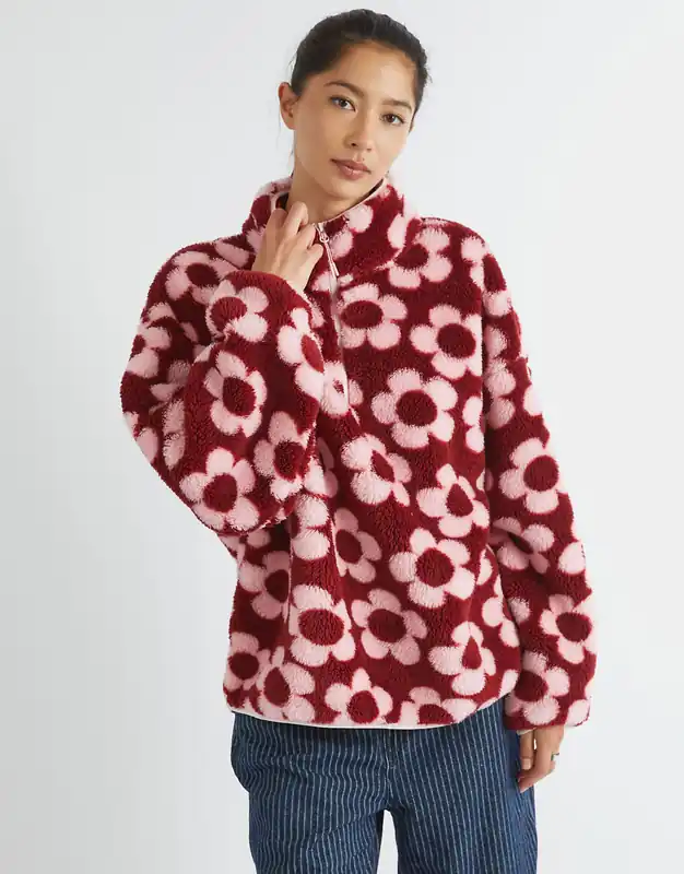 Pink Flower Longline Fleece - SKINNYDIP