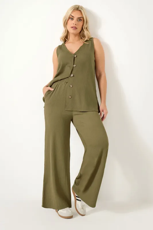 Elasticated Textured Trousers - Yours