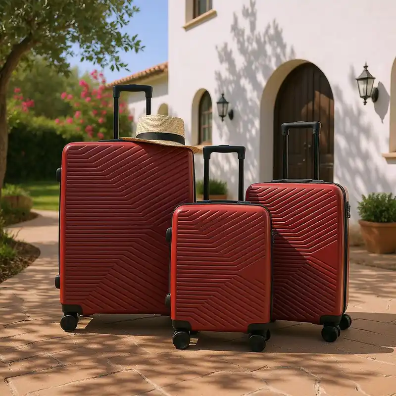 Hardshell Suitcase Robust 8 Wheel Cabin Luggage Case Bag - Infinity Leather
