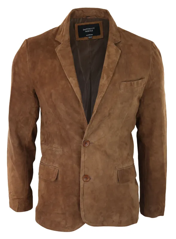 Genuine Suede Blazer Style Jacket Leather - TruClothing