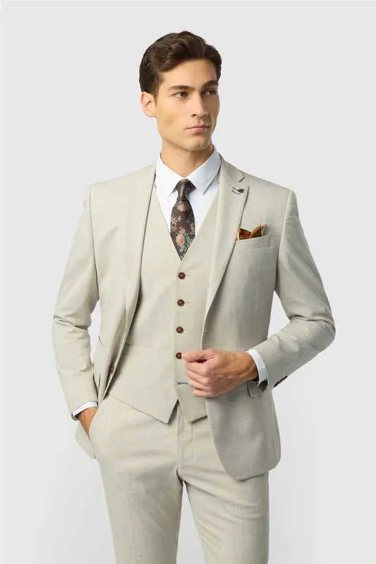 Single Breasted Two Button Slim Fit Suit Jacket - Antique Rogue