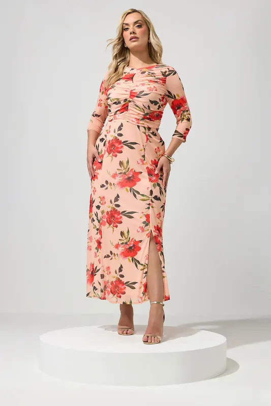 Floral Keyhole Detail Maxi Dress - Yours