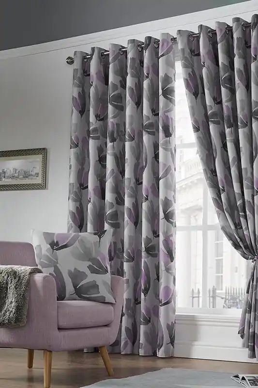 Amsterdam Floral Blackout Eyelet Curtains - Alan Symonds