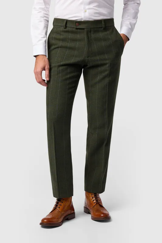 Check Tweed Tailored Fit Trouser - Antique Rogue