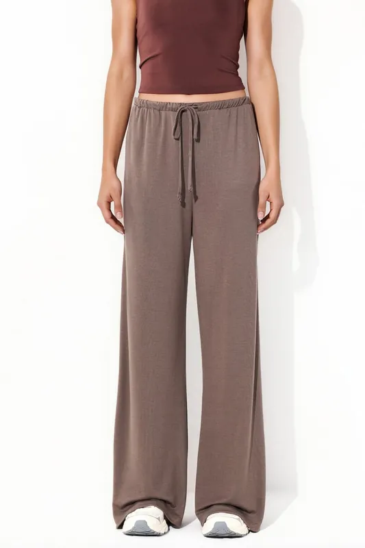 Wide Leg Drawstring Trousers - Busem