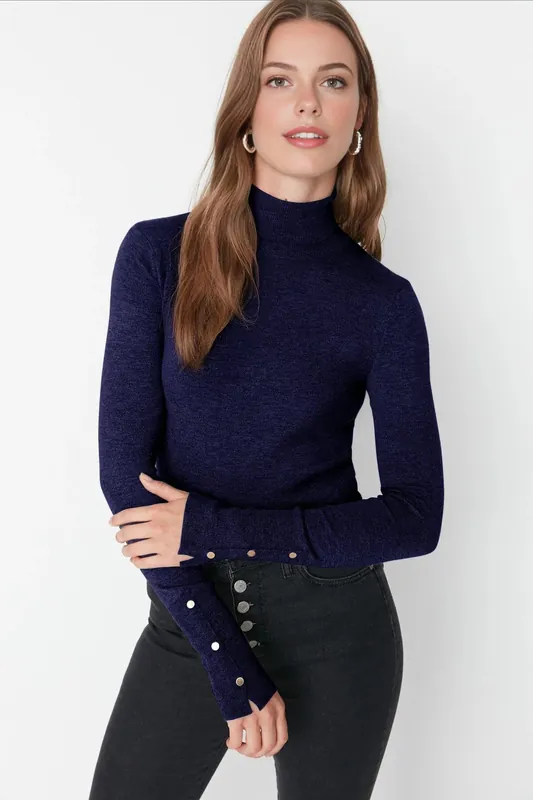 Mercerized Look Basic Knit Sweater - WOVCOR