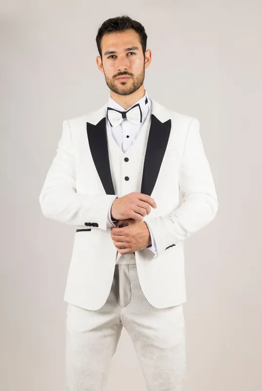 3 Piece Suit Velvet Paisley Shawl Collar Tailored Fit Wedding Tuxedo - TruClothing