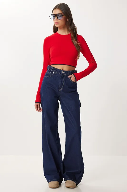 High Waist Baggy Fit Wide Leg Jeans - Happiness Istanbul