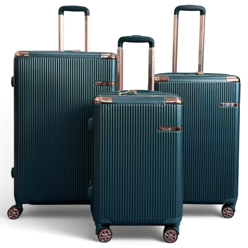 Expandable Hard Shell 8 Wheels Luggage Travel Cabin Suitcase Set - Infinity Leather