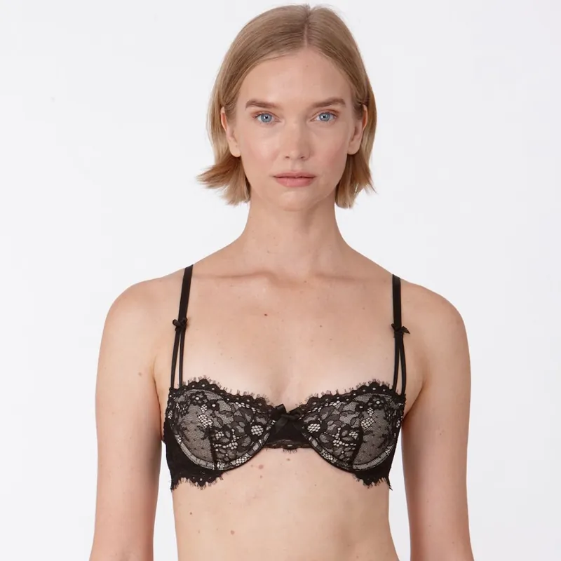 'Calypso' Underwired Balconette Fixed Medium Padded Bra - Little Women