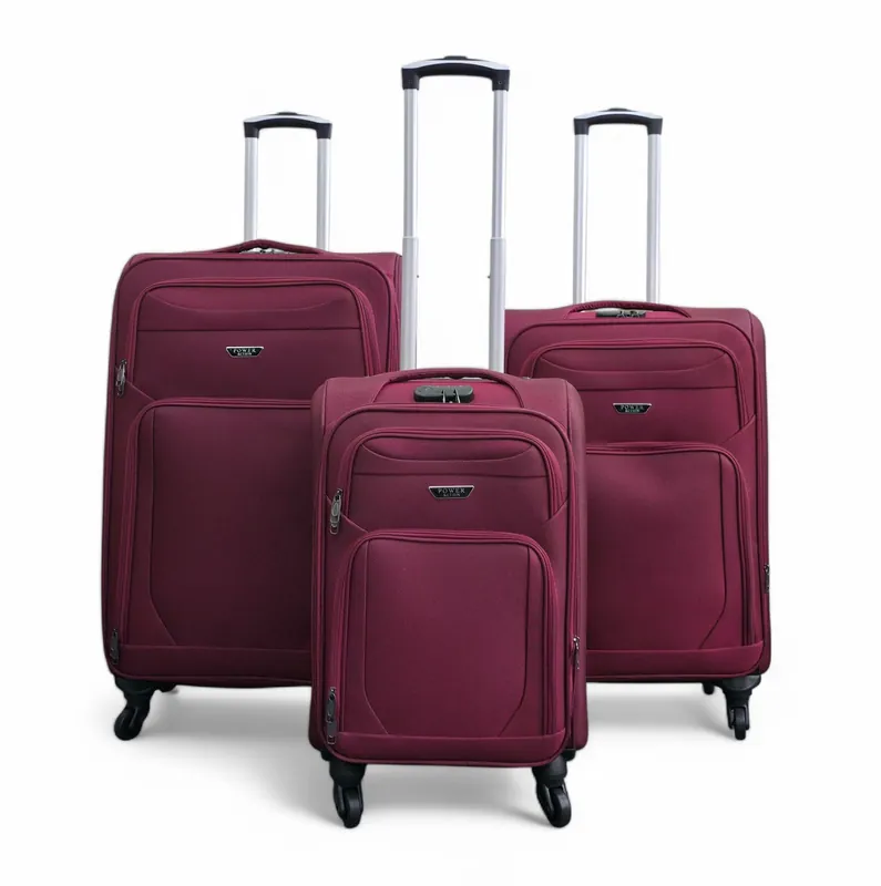 Soft Shell Lightweight Nylon 4 Wheel Travel Case Holiday Suitcase - Infinity Leather