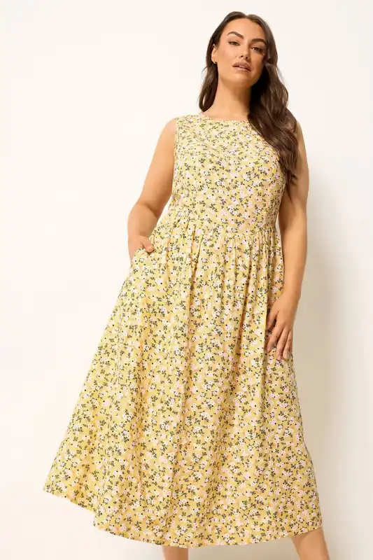 Disty Floral Linen Maxi Dress - Yours