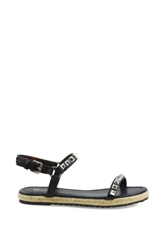 Opaline' Studded Flat Espadrille Sandals with Slingback - XY London