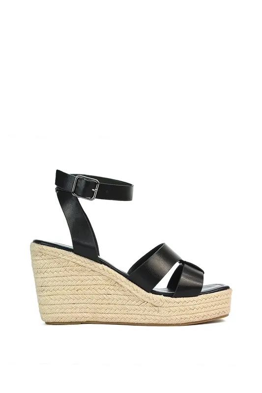 Kala' Espadrille Strappy Platform Wedge Heel Sandals With Ankle Strap - XY London