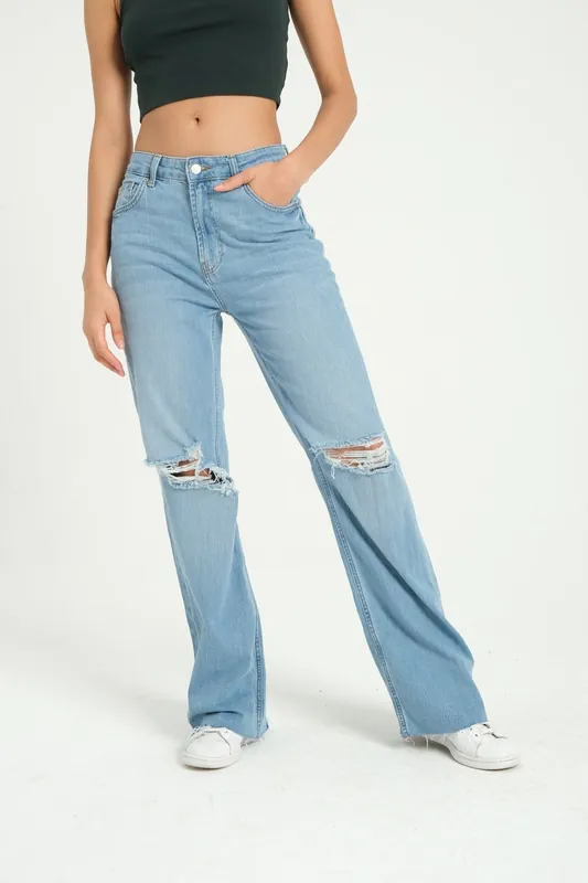 High Waist Wide Leg Jeans - Hiccup