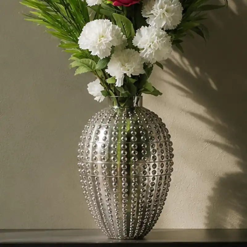 Glass Vase Smoke Grey Bubble Vase 35cm Botanik - Leaf